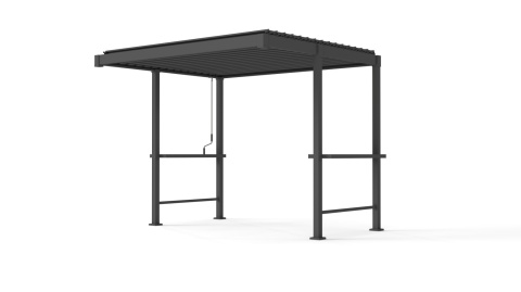 Nowoczesna pergola stalowa Mirador 80 BBQ widok frontowy