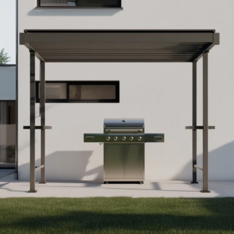 Pergola BBQ Mirador 80 z regulowanymi lamelami i miejscem na grill