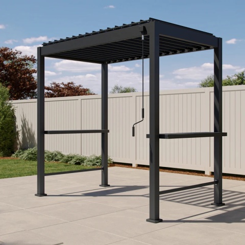 Pergola aluminiowa Mirador 88 BBQ z blatem barowym antracyt