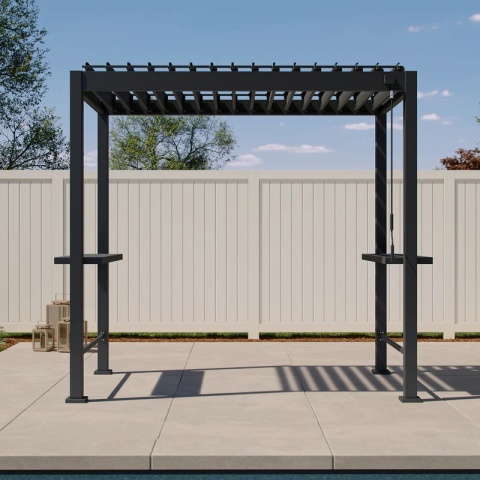 Pergola grillowa Mirador 88 BBQ widok frontowy na tarasie