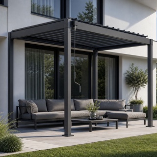 Pergola wolnostojąca tarasowa MIRADOR Solid 80 - 3 x 2 m Antracyt