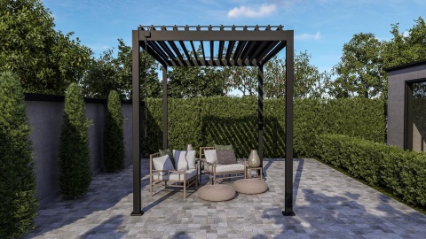 Pergola wolnostojąca tarasowa MIRADOR Solid 80 - 3 x 2 m Antracyt