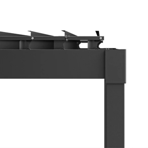 Głowica słupa pergoli stalowej MIRADOR Solid 80 3x2,4m antracyt mocowanie