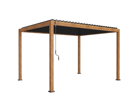 Pergola Tarasowa Aluminiowa MIRADOR 111 Deluxe 3x4 m Dąb Wiśniowy