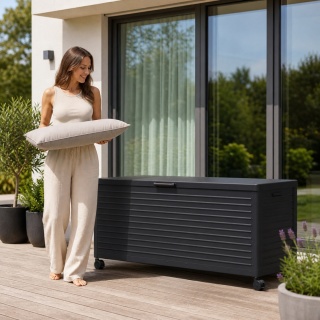 Skrzynia Ogrodowa Aluminiowa Mirador Premium H 776 L Antracyt Trwała i Wodoodporna