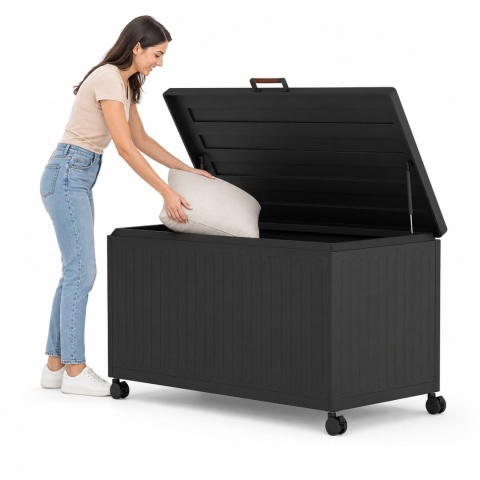Skrzynia Ogrodowa Aluminiowa Mirador Premium V 662 L Antracyt Trwała i Wodoodporna