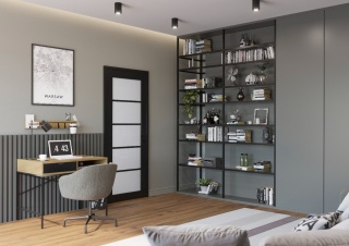 Drzwi Bezprzylgowe LOFT 40 Voster H200 | Różne kolory | Ościeżnica opcja | Szyba mleczna