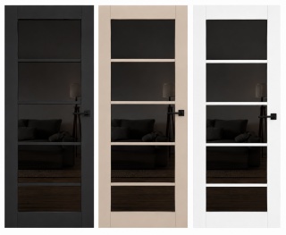Drzwi Bezprzylgowe LOFT 50 Voster H200 | Różne kolory | Ościeżnica opcja | Szyba czarna