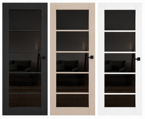 Drzwi Bezprzylgowe LOFT 50 Voster H200 | Różne kolory | Ościeżnica opcja | Szyba czarna