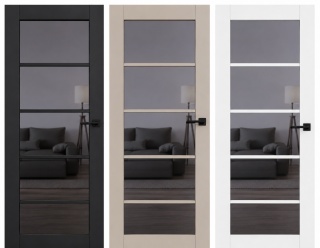 Drzwi Bezprzylgowe LOFT 10 Voster H200 | Różne kolory | Ościeżnica opcja | Szyba dymiona