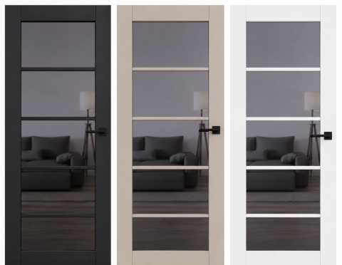 Drzwi Bezprzylgowe LOFT 10 Voster H200 | Różne kolory | Ościeżnica opcja | Szyba dymiona