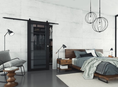 Drzwi Bezprzylgowe LOFT 10 Voster H200 | Różne kolory | Ościeżnica opcja | Szyba dymiona