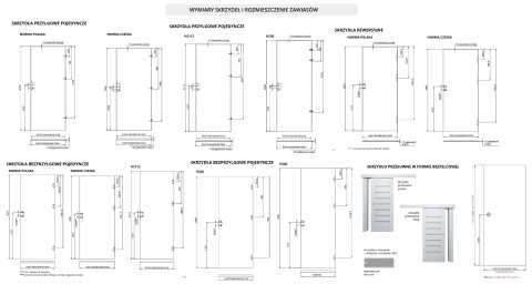 Drzwi Rewersyjne Pełne Gładkie Voster H200 |Różne kolory | Ościeżnica opcja | Odwrócona przylga
