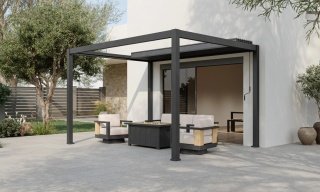 Pergola Tarasowa Deluxe 111 ORIGAMI 3 x 4 m Aluminiowa z Przesuwnymi Lamelami Antracyt