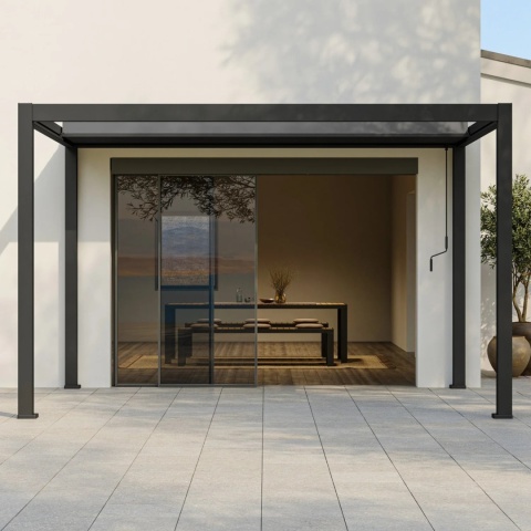 Pergola Tarasowa Deluxe 111 ORIGAMI 3 x 4 m Aluminiowa z Przesuwnymi Lamelami Antracyt
