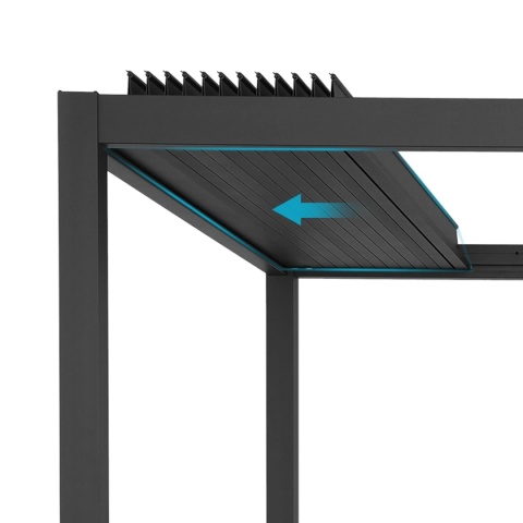 Pergola Tarasowa Deluxe 111 ORIGAMI 3 x 4 m Aluminiowa z Przesuwnymi Lamelami Antracyt
