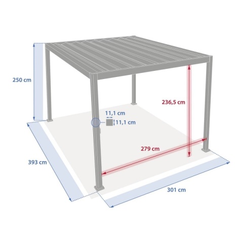 Pergola Tarasowa Deluxe 111 ORIGAMI 3 x 4 m Aluminiowa z Przesuwnymi Lamelami Antracyt