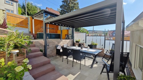 Pergola Tarasowa Deluxe 111 ORIGAMI 3 x 4 m Aluminiowa z Przesuwnymi Lamelami Antracyt
