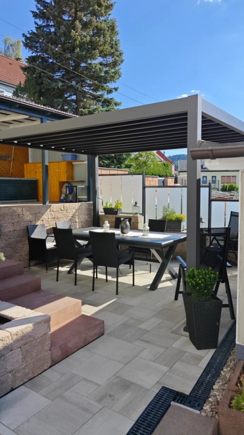 Pergola Tarasowa Deluxe 111 ORIGAMI 3 x 4 m Aluminiowa z Przesuwnymi Lamelami Antracyt