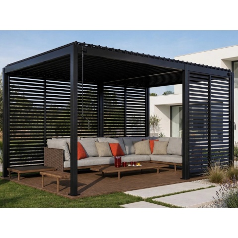 Pergola 3x5 m Wolnostojąca Ogrodowa Tarasowa Zabudowana Mirador Solid 80 Antracyt