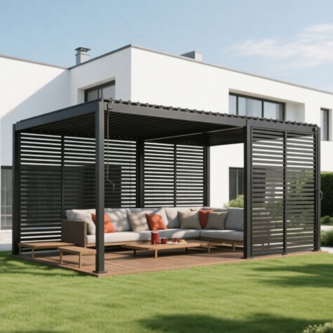 Pergola 3x5 m Wolnostojąca Ogrodowa Tarasowa Zabudowana Mirador Solid 80 Antracyt