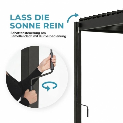 Pergola aluminiowa 3 x 3,6m wolnostojąca tarasowa MIRADOR Basic 88 Antracyt