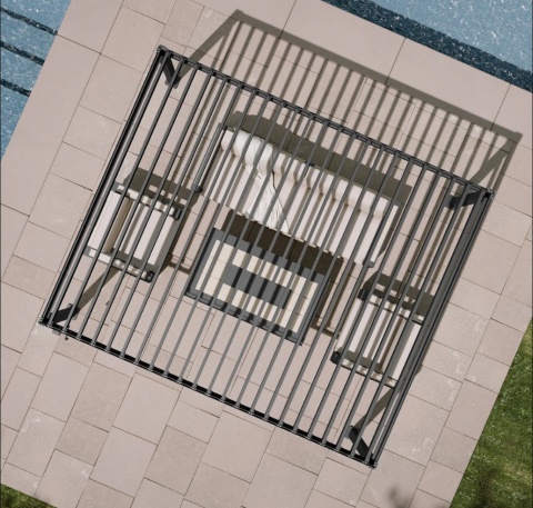 Pergola aluminiowa 3 x 3,6m wolnostojąca tarasowa MIRADOR Basic 88 Antracyt