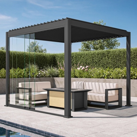 Szklane Drzwi Przesuwne 3m do pergoli Mirador Deluxe i Premium 111