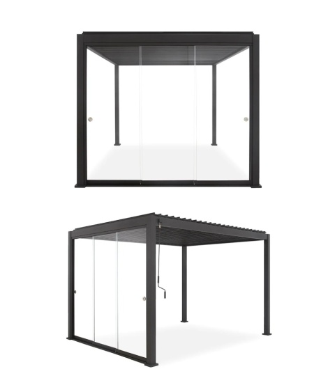 Szklane Drzwi Przesuwne 3m do pergoli Mirador Deluxe i Premium 111