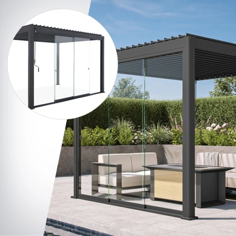 Szklane Drzwi Przesuwne 4m do pergoli Mirador Deluxe i Premium 111