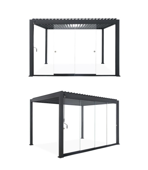 Szklane Drzwi Przesuwne 4m do pergoli Mirador Deluxe i Premium 111
