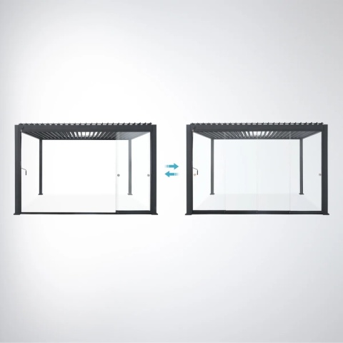 Szklane Drzwi Przesuwne 4m do pergoli Mirador Deluxe i Premium 111