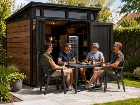 Zahradní dům Nástroje 280x290 Velký s podlahou Brown skladování