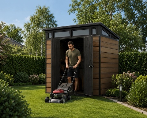 Zahradní dům Nástroje 280x290 Velký s podlahou Brown skladování