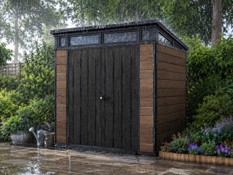 Zahradní dům Nástroje 280x290 Velký s podlahou Brown skladování