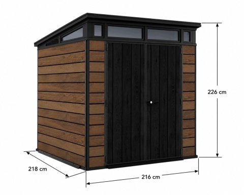 Zahradní dům Nástroje 280x290 Velký s podlahou Brown skladování