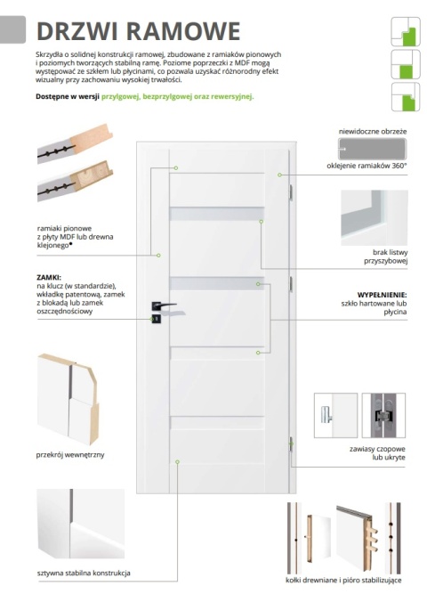 Drzwi Classic 10 Przylgowe H200 | Różne kolory | Ościeżnica opcja | Solidne | Ramowe