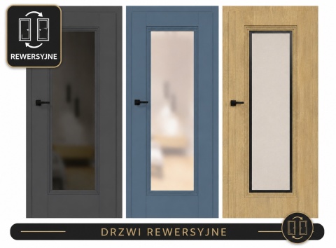 Drzwi Rewersyjne Varadero H200 | Różne kolory | z Ościeżnicą Regulowaną | Solidne | Ramowe | Odwrotna przylga