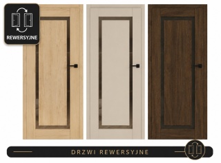 Drzwi Rewersyjne Uvero H200 | Różne kolory | z Ościeżnicą Regulowaną | Solidne | Ramowe | Odwrotna przylga