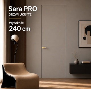 Drzwi Ukryte Sara Pro H240 z ośćieżnicą niewidoczną | Wysokość 240cm | Kolory