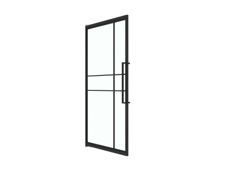 PIVOT SWING LOFT GLASS DOOR 98x208 CM BLACK ALUMINIUM FRAME