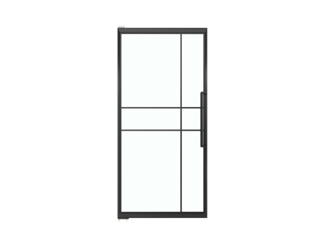 PIVOT SWING LOFT GLASS DOOR 98x208 CM BLACK ALUMINIUM FRAME