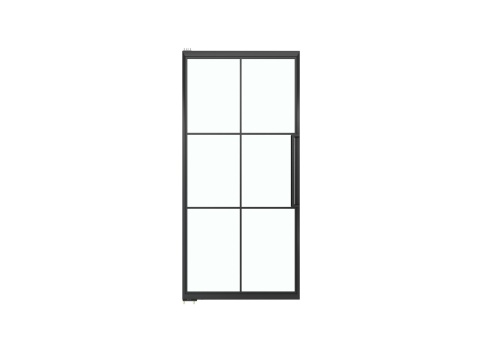 PIVOT SWING LOFT GLASS DOOR 98x208 CM BLACK ALUMINIUM FRAME