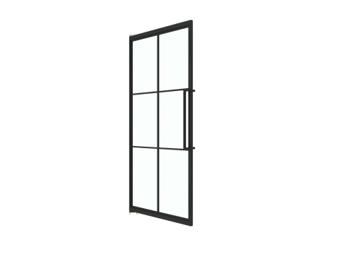 PIVOT SWING LOFT GLASS DOOR 98x208 CM BLACK ALUMINIUM FRAME