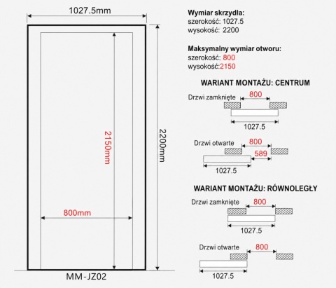 DRZWI PRZESUWNE MAGIC LUSTRO 102,5 CM UKRYTY SYSTEM NIEWIDOCZNA PROWADNICA GHOST