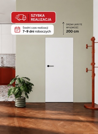 Szybka realizacja | Drzwi Ukryte Sara Pro z ośćieżnicą niewidoczną PODKŁAD | Wysokość 200cm |  70,80,90