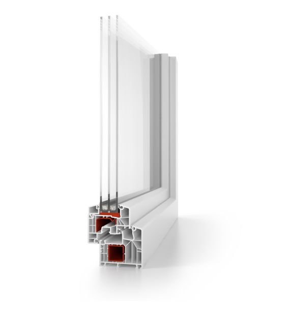 Okno Drzwi balkonowe PCV RU 865 x 2095 Białe P/L Wysokość okna 2095 mm